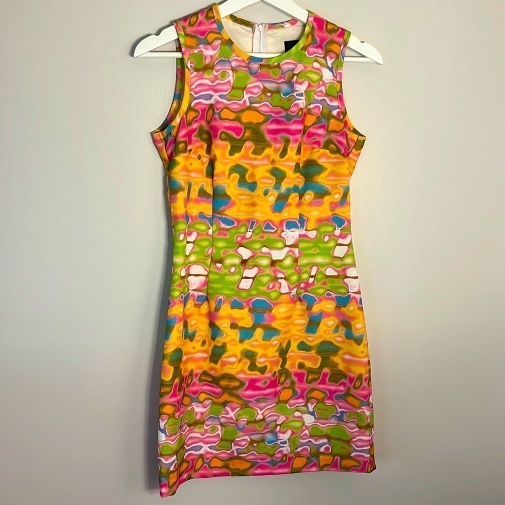 A-list BY WRAPPED•SIZE 3•SHEATH STYLE DRESS•SLEEVELESS•MULTI COLORED